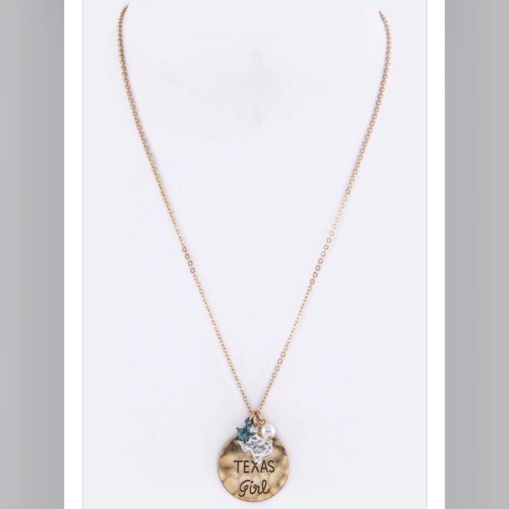 Texas Girl Mix Charm Statement Pendant Necklace - Picture 2 of 3